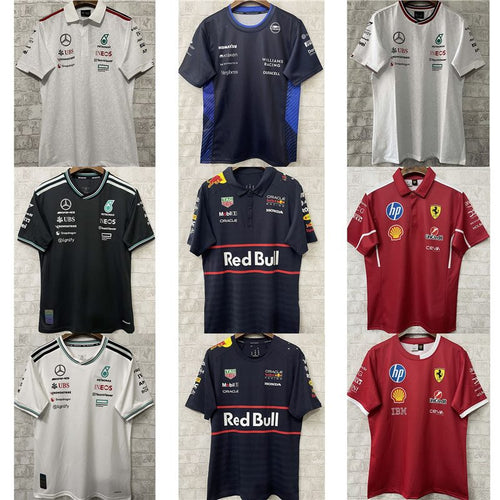 2026 New Fashionable Youth F1 Sports Racing Suit Short-sleeved Printed Men's T-shirt Breathable Racing Short-sleeved.
